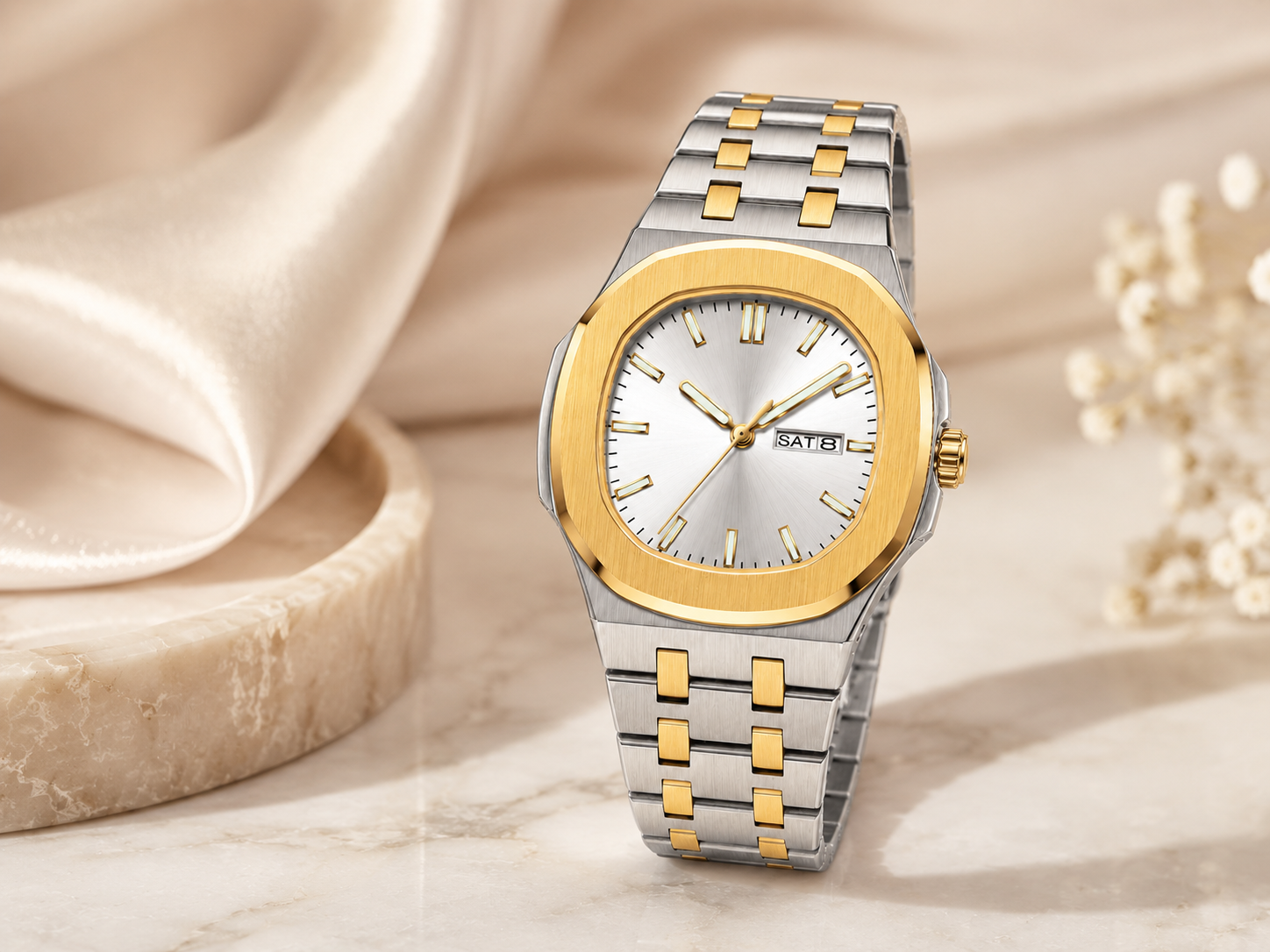 A SCULPTED CASE WITH CLEAN LINES.